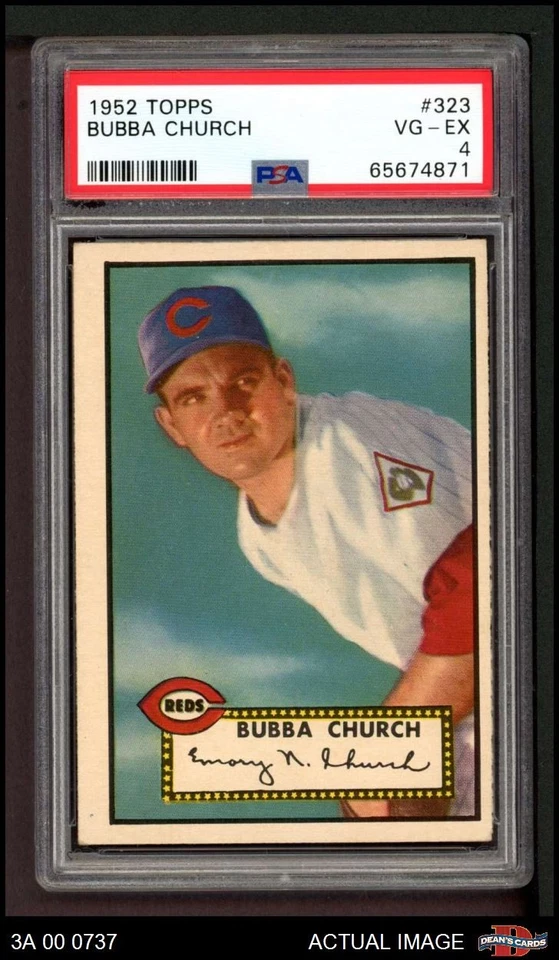 1952 Topps #323 Bubba Church Reds PSA 4 - VG/EX - Image 1 of 2