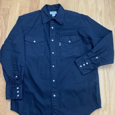 Camisa occidental Carhartt calce relajado negra perla ropa de trabajo a presión para hombre grande S209 Foto 1 de 4