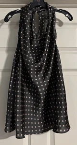 Violet + Claire Silky Polka Dot Draped Neck Size XL Halter Style Blouse - Picture 1 of 10