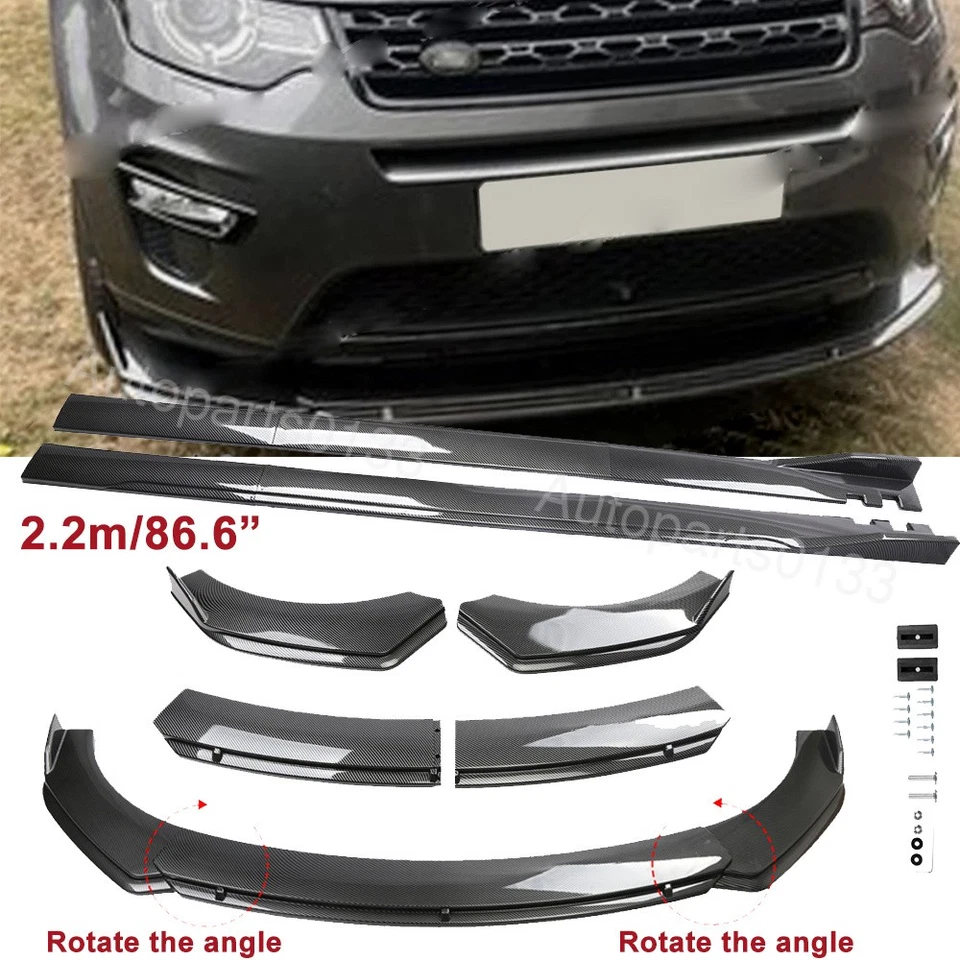 For Land Rover Discovery Front Bumper Lip Splitter Side Skirt Carbon Fiber Style - Image 1 of 4