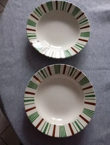DIGOIN SARREGUEMINES- 2 ASSIETTES CREUSES EN FAÏENCE  lot de 2 unités  - Imagen 1 de 14