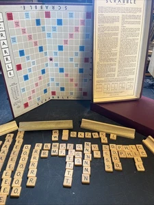 Vintage 1953 Scrabble Selchow & Righter Game Set Wood Tiles Box Instructions - Picture 1 of 17