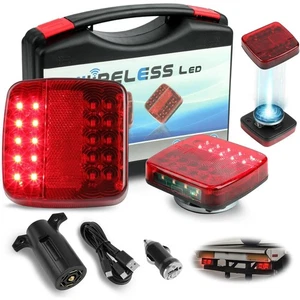 Kit de luces traseras LED magnéticas inalámbricas para remolque de 2x7 pines para remolque-camión automotriz - Imagen 1 de 10