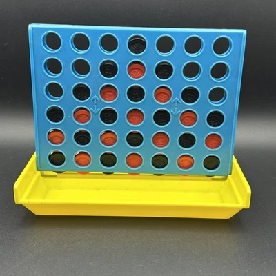 VTG 1981 MB MILTON BRADLEY TRAVEL CONNECT FOUR-(13 RED)-(19 BLACK) CHECKERS-80S - Image 1 of 4