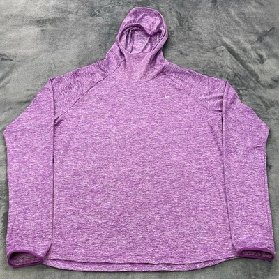 Nike Shirt Womens XL Purple Dri Fit Logo Performance Running Hooded Hoodie - Image 1 of 4