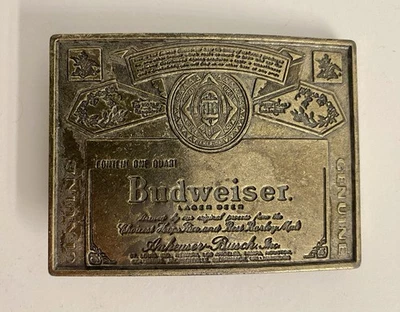 Belt buckle vintage Budweiser beer label promo 3”wide - Image 1 of 2