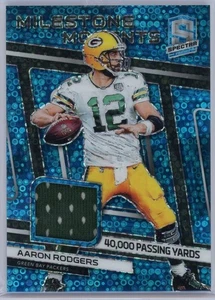 2019 Panini Spectra - Milestone Moments Aaron Rodgers #MM-3 Neon Blue Prizm /75 - Picture 1 of 2