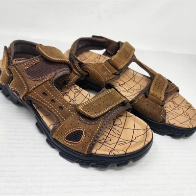 全新 男式 棕色 户外 运动 凉鞋 徒步探险 沙滩鞋 男式 8 — 第 1/4 张图片