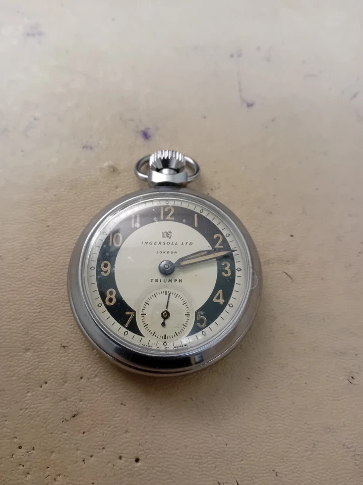 Lovely 1963 Ingersoll Triumph Pocket Watch Serviced new Crystal (437) - Image 1 of 4