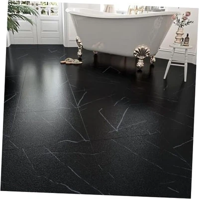  20 PCS Black Marble Peel and Stick Floor Tile Waterproof Bathroom 20 Tiles - Image 1 of 4