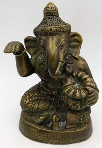 Tarnished Metal Ganesh Statue Figure Hindu 3"Lx2.5"Wx4.5"H Home Decor - Picture 1 of 5