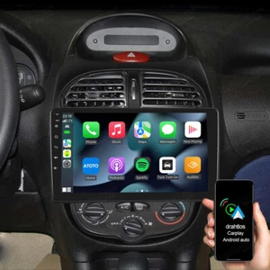 Autoradio Android 13.0 Carplay per PEUGEOT CC 206 2001-2008 CITROEN C2 2002-2010 - Foto 1 di 11