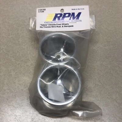 RPM 81793 Talonz 3-Spoke Wheels(2) 2.2" Chrome Front: Nitro Rustler - Image 1 of 2
