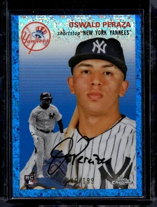 #152 Oswald Peraza Blue Mini-Diamond Refractor #/199 - Picture 1 of 2