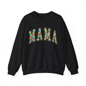 Autism Mama Sweatshirt mit Rundhalsausschnitt Autismus Bewusstsein Akzeptanz  - Bild 1 von 22