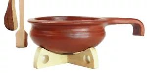 Terracotta Earthen Clay Pot Pottery Handi for Cooking Serving 1 L Red - Picture 1 of 3