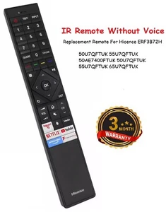 ERF3B72H Fernbedienung für Hisense TV 50U7QFTUK 55U7QFTUK 65U7QFTUK ohne Stimme - Bild 1 von 5