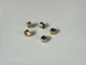 5X Lock Nut M4 Yellow Zinc Plated NOS For Classic Cars Youngtimers 985 - Picture 1 of 2