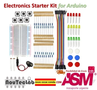 Electronics Starter Kit for Arduino UNO R3 Breadboard LED Jumper Wire Button - Imagen 1 de 4