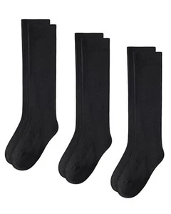 Kids Knee High Socks Boys Girls School Uniform Socks 12-14 Years Black - Picture 1 of 7