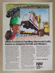 1980 Norfolk & Western Railway Intermodal Piggyback Service Vintage Print Ad - Bild 1 von 1