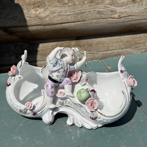 1940s Little Cherub Putti Bisque Centerpiece Bowl Jardiniere Rococo Wales - Picture 1 of 13
