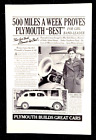 Plymouth De Luxe 4-Door Touring Sedan Vintage 1937 Print AD