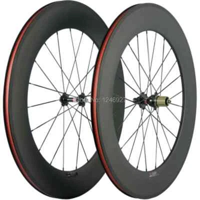 88mm Clincher Road Bike Carbon Wheelset Race Bike 23mm Width Wheels with 271 Hub - Image 1 of 4