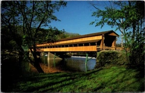 Harpersfield Covered Bridge Ohio Postcard Unposted Creasing - Picture 1 of 2