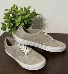 Vans Damen 8 Gold Glitzer Sneaker Glitzer Flats Schnürer - Bild 1 von 10