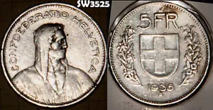 1935 B Svizzera 5 Franchi Molto Fine ++ Svizzera Elvetica Moneta Argento Pastore - Foto 1 di 1