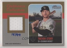 2019 Topps Heritage Exclusive Clubhouse Collection Relics Gold /99 Trevor Story