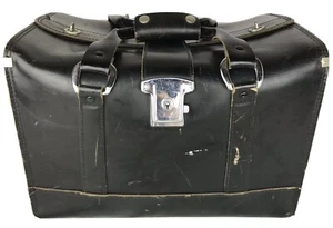 Vintage Kameratasche Leder groß schwarz Tasche 15" x 9" x 10" Fotografie Aufbewahrung - Bild 1 von 12
