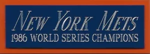 1986 NEW YORK METS NAMENSCHILD FÜR AUTOGRAMMIERTES signiertes Baseball-Display WÜRFELHÜLLE - Bild 1 von 5