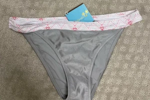 Bikini Bottom. Large. Silver Solid Min Coverage Bottom. Orig $98 - Picture 1 of 3