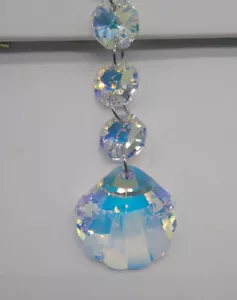 Handmade w/ Swarovski Crystal Clear AB Shell & Octagon Suncatcher/ Ornament - Picture 1 of 4
