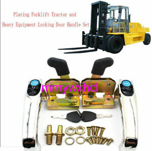 1Set CNC Plating Universal Forklift Tractor Heavy Equipment Locking Door Handle