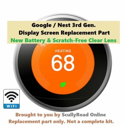 REPLACEMENT PART: Google Nest 3rd Thermostat Display Smart WIFI Learning NO BASE - Image 1 of 4