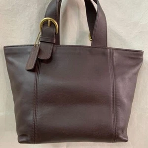 Vintage Coach Waverly MAHOGANY Leather Hand Small Tote Bag 4133 Double Handle - Picture 1 of 24