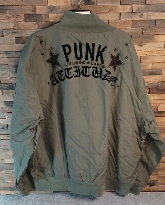 BLAC LABEL  Punk Attitude Long Sleeve Button Down Jacket Men's 4X Green - Image 1 of 4