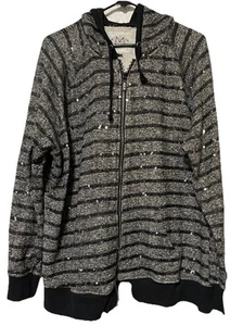Maurice's Premium Plus Gr. 3 Jacke schwarz und grau Pailletten Strass Reißverschluss - Bild 1 von 12