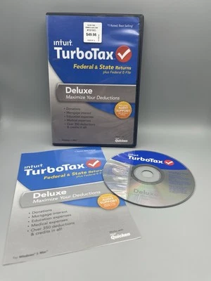 TurboTax Deluxe 2013 Federal & State Returns E-File Windows MAC Tax Software - Image 1 of 4