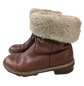 Pajar Heather Boot Women EU 37 US 6 6.5 Brown Leather Ankle Mid Calf Winter - Picture 1 of 13