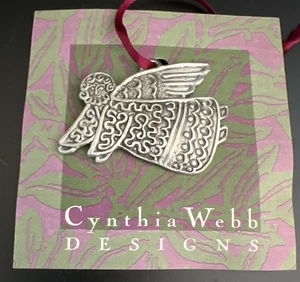 Vintage Cynthia Webb Pewter "Someone to Watch over Me" Christmas Ornament NOS - Picture 1 of 4