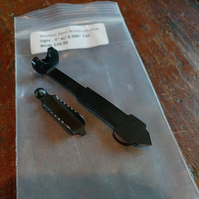 Marbles Semi Buckhorn Rear Sight - 3" w/ 0.500" Tall Blade - Image 1 of 3