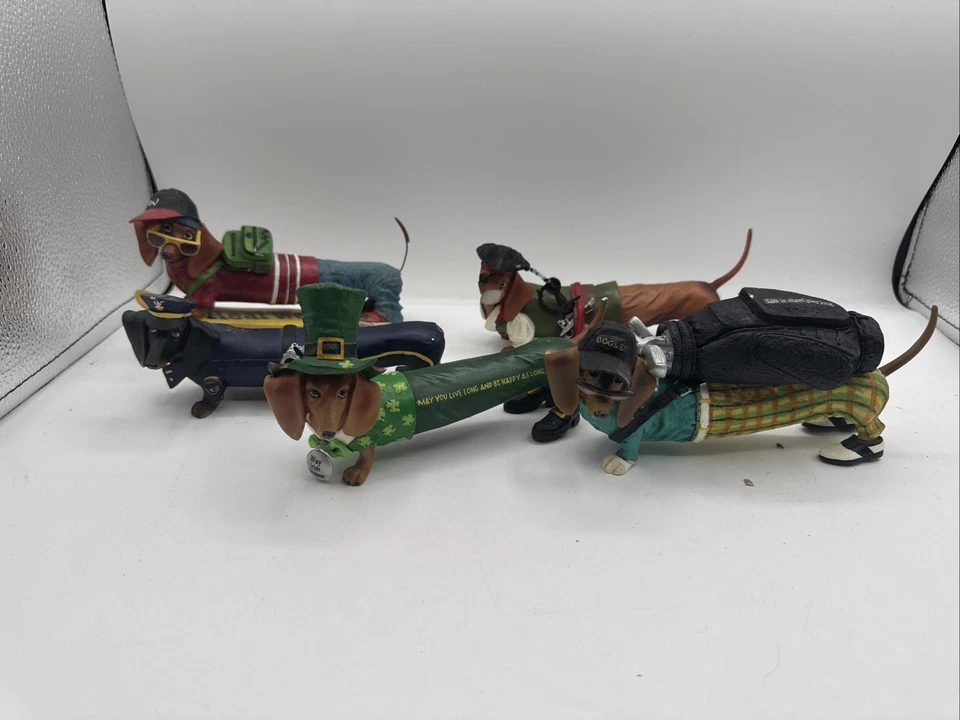 Westland Hot Diggity Dog Dachshund Figurines Lot Of 5 - Image 1 of 4