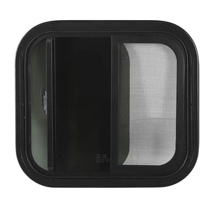 ˘for 31‑36mm Wall Thickness 500x450mmm Rounded Sliding Windows Black Aluminum - Picture 1 of 12