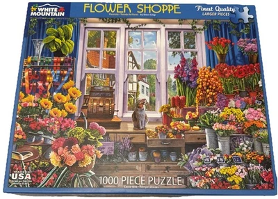 RARE Flower Shoppe 1000 Piece Jigsaw Puzzle White Mountain Steve Crisp Art Shop - Image 1 of 4