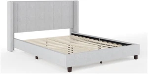 Flash Furniture TW-3WDB03B-Q-MS Kay Queen Wooden Bed Frame - Grey - Picture 1 of 11