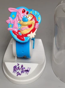 The Ren & Stimpy Show Vintage Digitaluhr Figur Neu Blau Kautschuk Armbanduhr *LESEN* - Bild 1 von 11